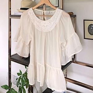 Cottage Core Forever 21 Ivory Lace Top